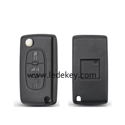 Peugeot VA2(307) blade 3 buttons flip remote key shell (No battery place )