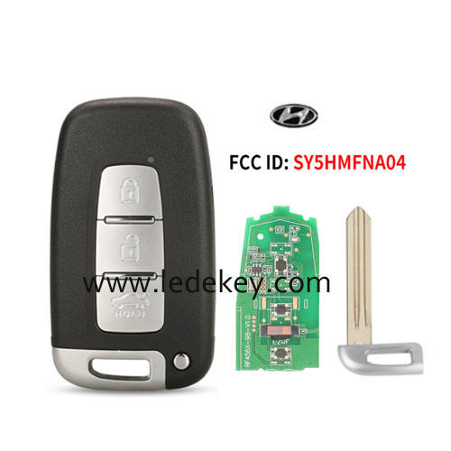 Hyundai 3 button smart remote key Right Blade 433Mhz ID46-PCF7952 chip (FCC ID : SY5HMFNA04 )