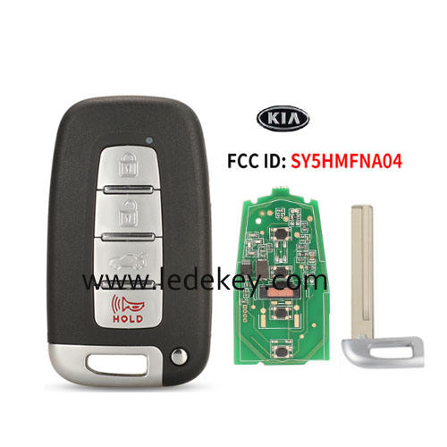 Kia 4 button smart remote key Middle Right Blade 315Mhz ID46-PCF7952 chip (FCC ID : SY5HMFNA04 )