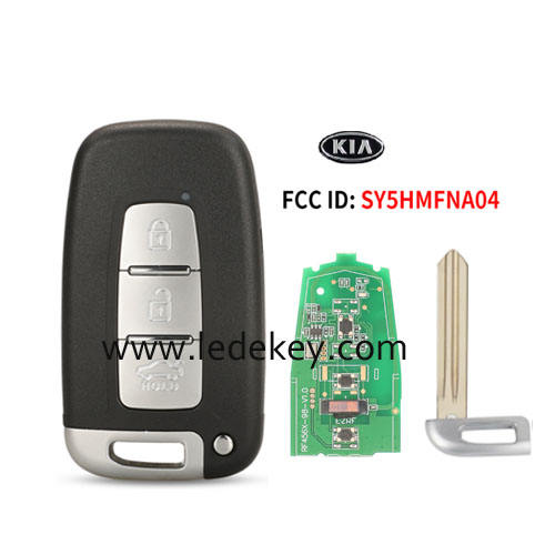 Kia 3 button smart remote key Left Blade 433Mhz ID46-PCF7952 chip (FCC ID : SY5HMFNA04 )