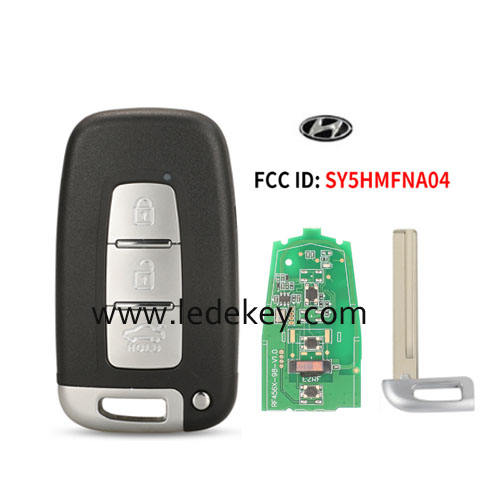 Hyundai 3 button smart remote key Middle Right Blade 433Mhz ID46-PCF7952 chip (FCC ID : SY5HMFNA04 )