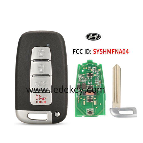 Hyundai 4 button smart remote key Left Blade 315Mhz ID46-PCF7952 chip (FCC ID : SY5HMFNA04 )