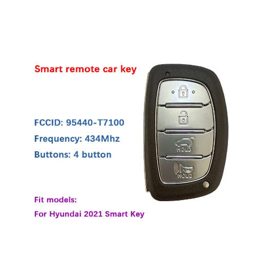 Original Hyundai 4 Button Smart Key For Hyundai I20 i20 2021 2022 Remote 433MHz  FCCID Number 95440-T7100