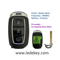 Aftermarket Hyundai 3 Button Smart Key For Hyundai Kona 2020+ Remote 433MHz  FCCID Number 95440-J9101