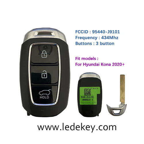 Original Hyundai 3 Button Smart Key For Hyundai Kona 2020+ Remote 433MHz  FCCID Number 95440-J9101
