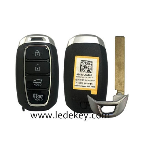 Original Hyundai 4 Button Smart Key For Hyundai Elantra 2021 Remote 433MHz  FCCID Number 95440-AA100 PN Number NYOMBEC5FOB2004
