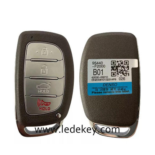 Aftermarket Hyundai 4 Button Smart Key For Hyundai Elantra 2015-2018 Proximity Remote 433MHz 8A chip FCCID Number 95440-F2000 F3000 PN Number CQOFD00120