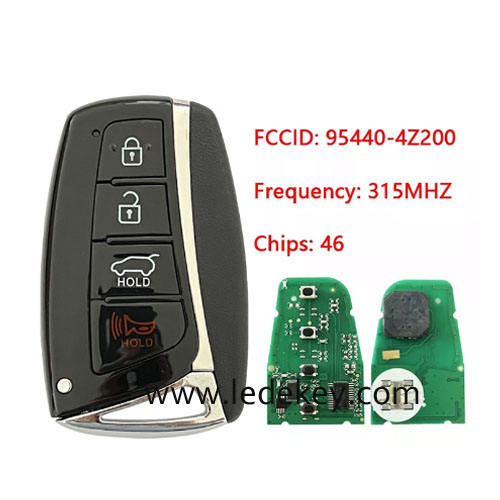Aftermarket Hyundai 4 Button Smart Key For Hyundai Santa Fe 2013-2018 Remote 315MHz ID46-PCF7952A Chip FCCID Number 95440-4Z200 PN Number SY5DMFNA04
