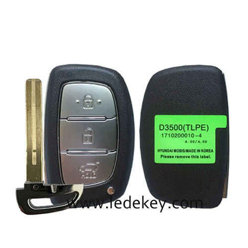 Aftermarket Hyundai 3 Button Smart Key For Hyundai Tucson 2019 Remote 433MHz ID47 chip FCCID Number 95440-D3500