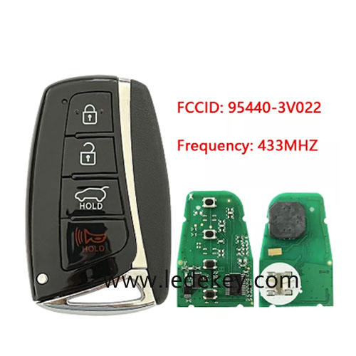 Aftermarket Hyundai 4 Button Smart Key For Hyundai Azera 2015-2017 Remote 433MHz ID46-PCF7952A Chip FCCID Number 95440-3V022