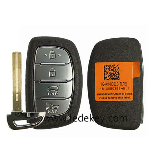 Aftermarket Hyundai 4 Button Smart Key For Hyundai Tucson 2019 2020 Remote 433MHz ID47 chip FCCID Number TQ8-FOB-4F11 PN Number 95440-D3510