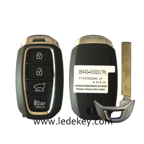 Aftermarket Hyundai 4 Button Smart Key For Hyundai Santa Fe 2019 2020 Remote 433MHz ID47 chip FCCID Number 95440-S1000 PN Number TQ8-FOB-4F19