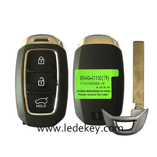 Aftermarket Hyundai 3 Button Smart Key For Hyundai Santa Fe 2018 2019 2020 Remote 433MHz ID47 chip FCCID Number 95440-S1100 PN Number TQ8-F0B-4F19