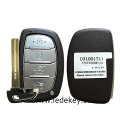 Aftermarket Hyundai 4 Button Smart Key For Hyundai Tucson 2016-2017 Remote 433MHz ID47 chip FCCID Number 95440-D3100 PN Number TQ8-FOB-4F07
