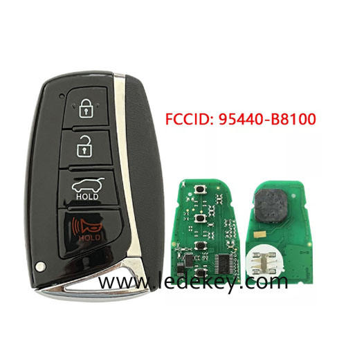 Aftermarket Hyundai 4 Button Smart Key For Hyundai Santa Fe 2015-2018 Remote 433MHz ID46-PCF7952A Chip FCCID Number 95440-B8100 95440-2W500  PN Number SY5MDFNA433
