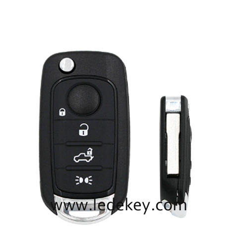 Fiat 4 button flip remote key shell no logo