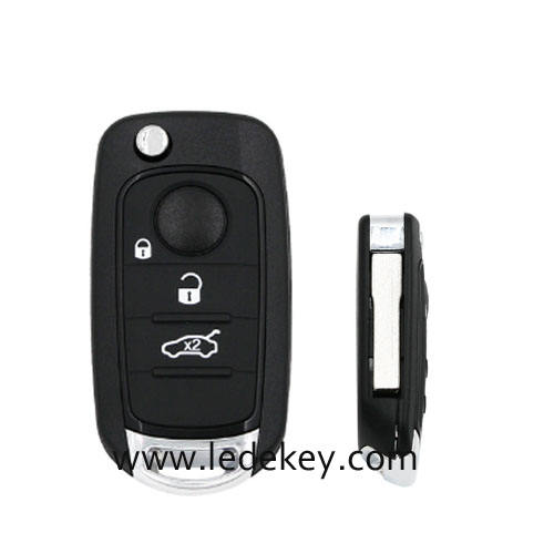 Fiat 3 button flip remote key shell no logo