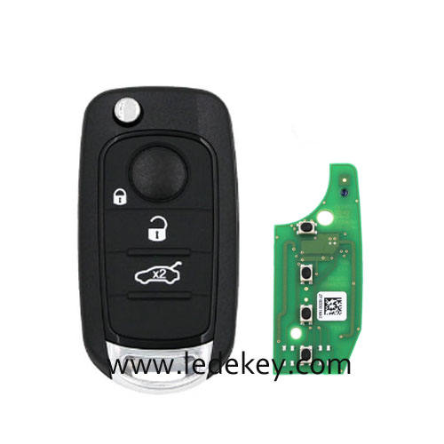No Logo Fiat 3 button Remote Key 433Mhz MQB ID48 AES Chip For Fiat 500X Egea Tipo 2016+ MODEL 16FA