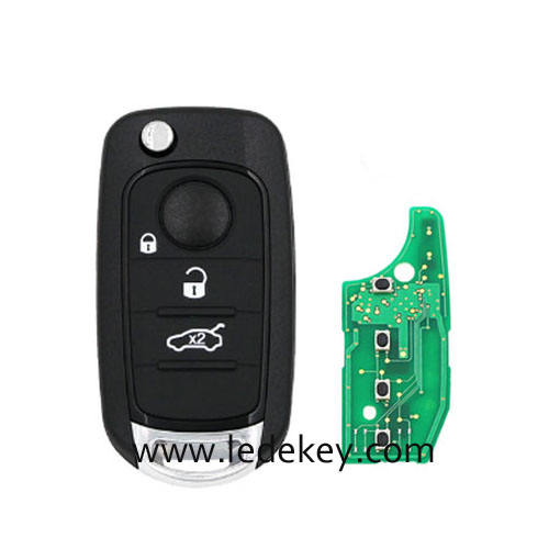 No Logo Fiat 3 button Remote Key 433Mhz 4A Chip For Fiat 500X Egea Tipo 2016+