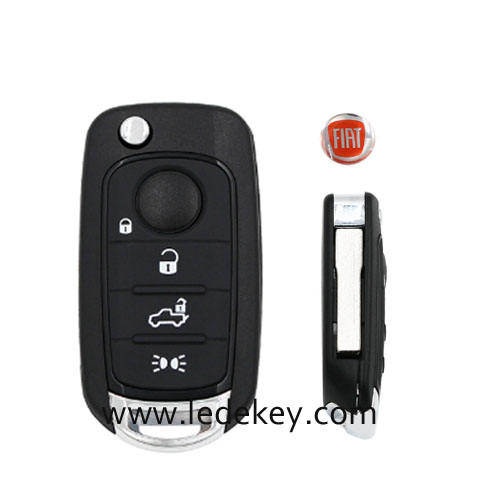 Fiat 4 button flip remote key shell with logo