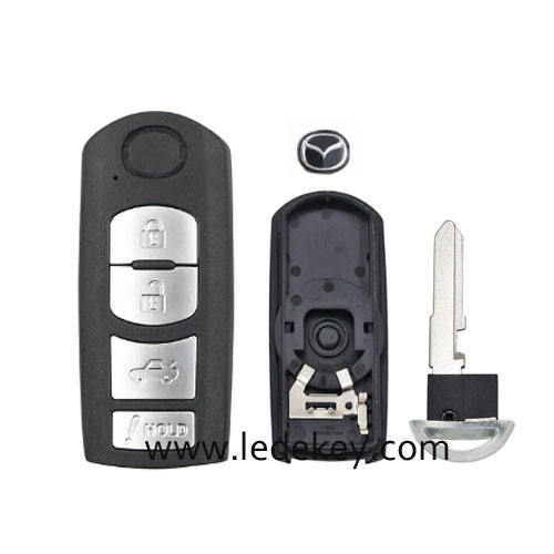 Mazda 4 button Smart key shell with #1 blade