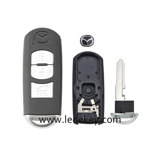 Mazda 3 button SUV Smart key shell with  blade