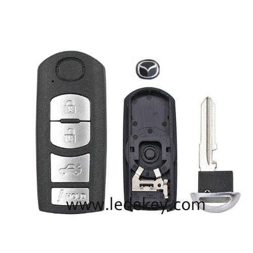 Mazda 4 button Smart key shell with #2 blade