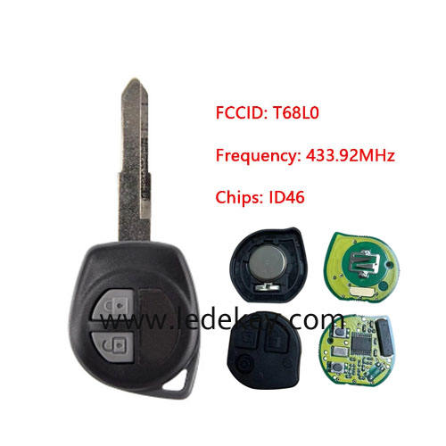 Suzuki 2 button remote key with 433Mhz FSK ID46-PCF7961A chip FCC ID : T68L0 Part Number：37145-71L20 37145-71L2 For Suzuki Cultus Xcross SX4 No Logo