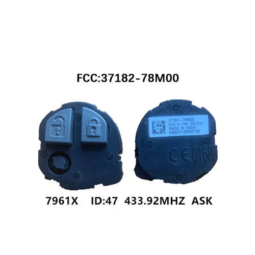 Suzuki 2 button remote key with 433Mhz ASK ID47 chip FCC ID ：37182-78M00 For Suzuki Cultus Xcross SX4 No Logo