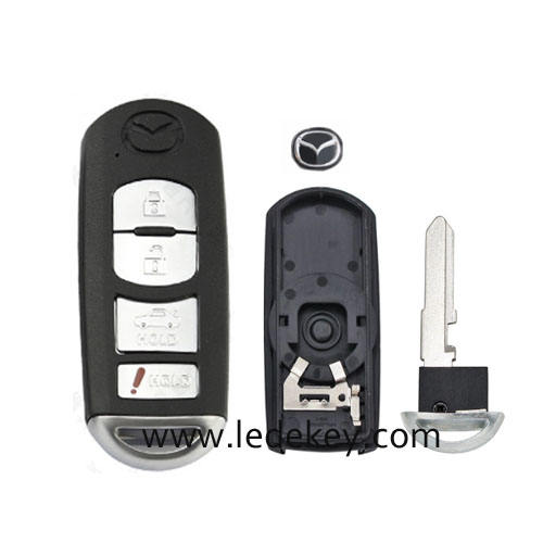 Mazda 4 button Smart key shell with blade