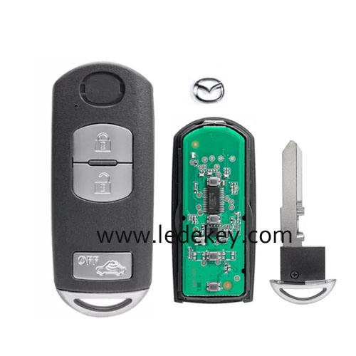 Mazda 3 Button（off button）smart key card with 433Mhz ID49 chip  Model SKE13E-01 SKE13E-02