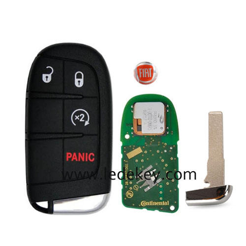 Original Fiat 3+1 button Smart Key 433Mhz 4A HITAG AES Chip For Fiat 500 500L FCC ID : M3N-40821302
