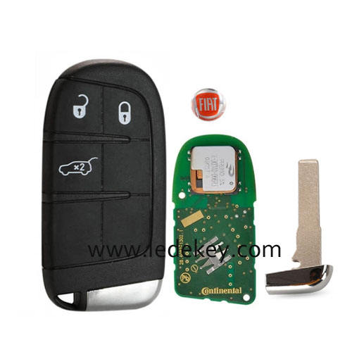 Original Fiat 3 button Smart Key 433Mhz 4A HITAG AES Chip For Fiat 500 500X 500L FCC ID : M3N-40821302