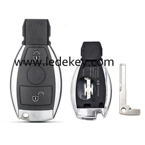 Mercedes 2 button smart key shell NO  logo(1 battery)