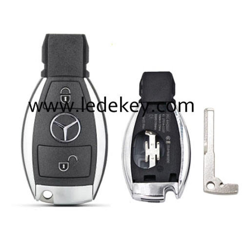 Mercedes 2 button smart key shell with logo(1 battery)