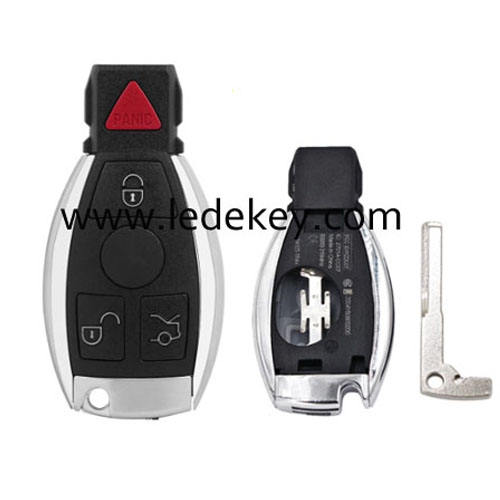 Mercedes Benz 3+1 button smart key shell with 1 battery holder NO logo
