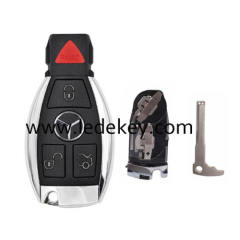 Mercedes Benz 3+1 button smart key shell with 2 battery holders with logo