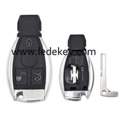 Benz BGA 3 button smart key shell with single battery clamp NO logo