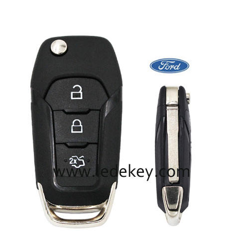 Ford 3 button flip key shell with logo