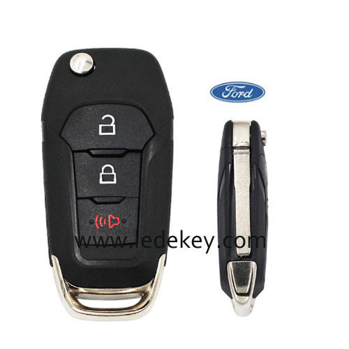 Ford 3 button flip key shell with logo