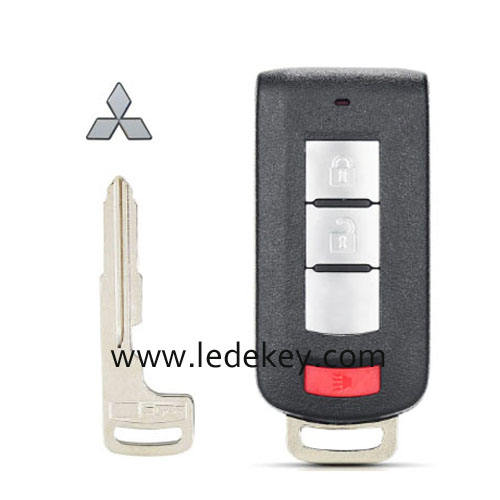 Mitsubishi 2+1 button smart key shell with logo