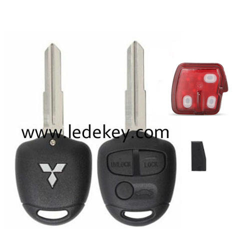 Mitsubish 3 button remote key with Left Blade with Logo 433MHZ ID46 chip for Mitsubish Outlander ASX Lancer Pajero L200 Triton Montero Shogun Lama after 2006 +