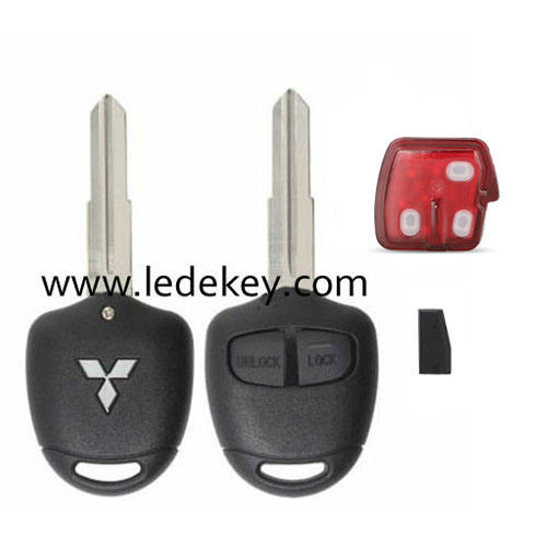 Mitsubish 2 button remote key with Left Blade with Logo 433MHZ ID46 chip for Mitsubish Outlander ASX Lancer Pajero L200 Triton Montero Shogun Lama after 2006 +