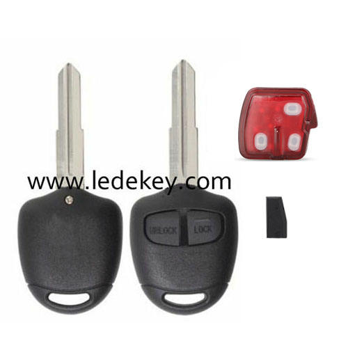 Mitsubish 2 button remote key with Left Blade No Logo 433MHZ ID46 chip for Mitsubish Outlander ASX Lancer Pajero L200 Triton Montero Shogun Lama after 2006 +