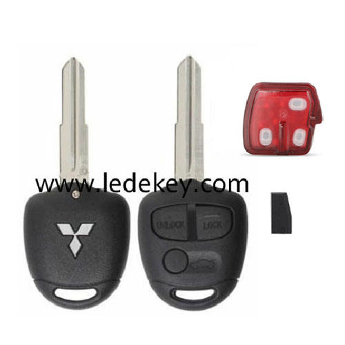 Mitsubish 3 button remote key with Right Blade with Logo 433MHZ ID46 chip for Mitsubish Outlander ASX Lancer Pajero L200 Triton Montero Shogun Lama after 2006 +