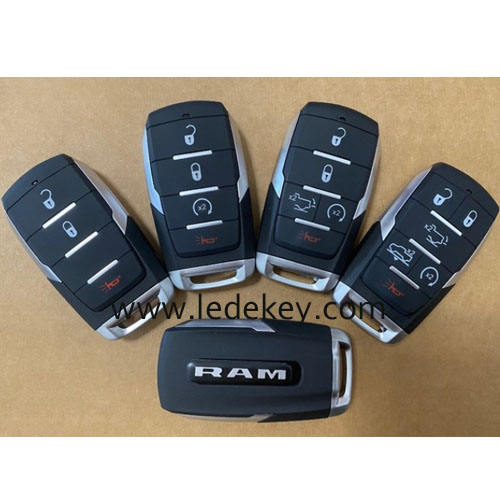 Aftermarket 5 button smart remote key with 433Mhz PCF7939M-4A Chip FCC ID: OHT-4882056 With logo For For Dodge Ram 1500 2019 + smart key