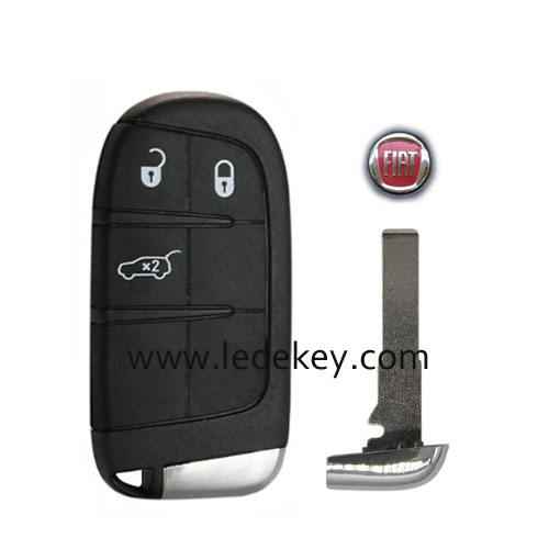 Fiat 3 buttons smart remote key shell With Logo for Fiat 500 500L 500X 2016 +