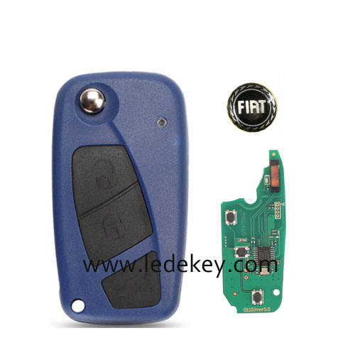 Fiat blue color 3 button Remote Key SIP22 Blade with 433Mhz ID46-PCF7961 Chip For Fiat 500 Punto Grande