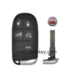 Fiat 5 buttons smart remote key shell With Logo for Fiat 500 500L 500X 2016 +