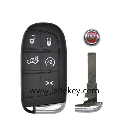 Fiat 5 buttons smart remote key shell With Logo for Fiat 500 500L 500X 2016 +
